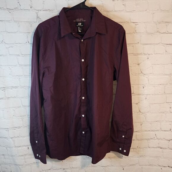 Men's H&M "Slim Fit" longsleeve button-down shirt, size Large - Picture 1 of 4